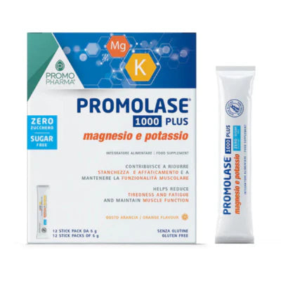 Promolase 1000 Plus Senza Zucchero 12 stick – integratore di magnesio e potassio Promo Pharma