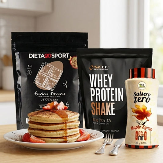 Kit Pancake Proteico Fit – Whey Protein + Farina d'Avena + Sciroppo Zero