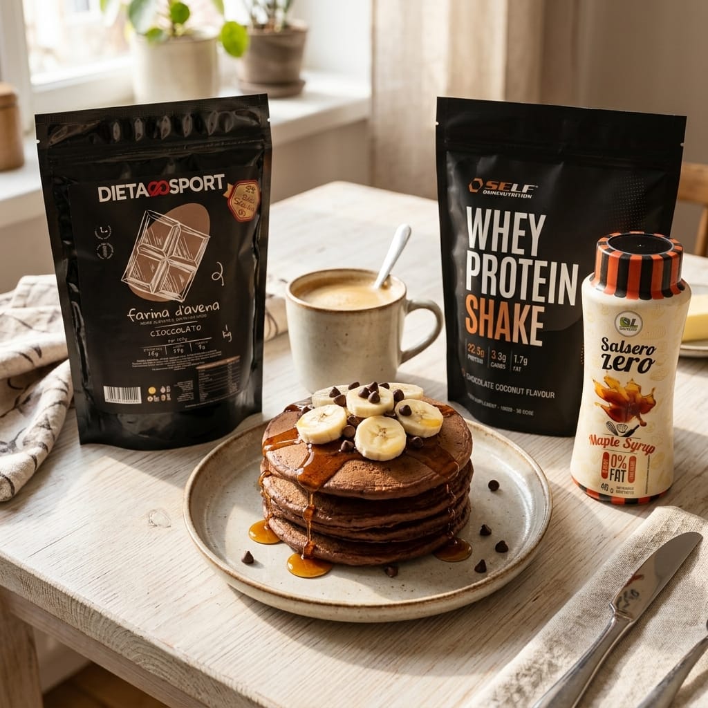 Kit Pancake Proteico Fit – Whey Protein + Farina d'Avena + Sciroppo Zero