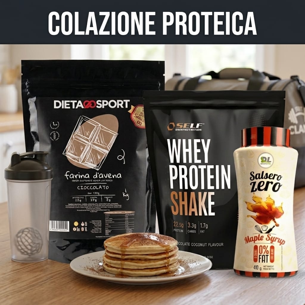 Kit Pancake Proteico Fit – Whey Protein + Farina d'Avena + Sciroppo Zero