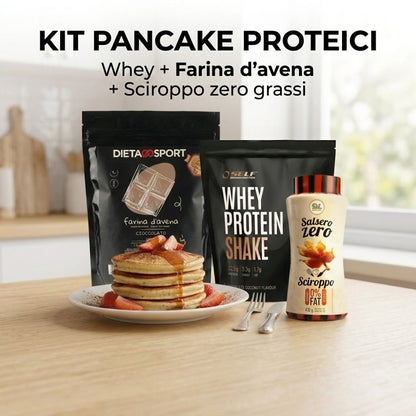 Kit Pancake Proteico Fit – Whey Protein + Farina d'Avena + Sciroppo Zero