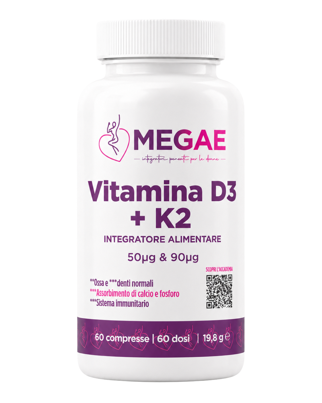 Vitamina D3 + K2 60 cpr