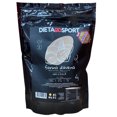 Farina d'avena gusto Nocciola Dietaesport 1000 g per porridge e ricette fit