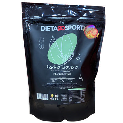 Farina d'avena gusto Pistacchio Dietaesport 1000 g per colazioni e dolci fit
